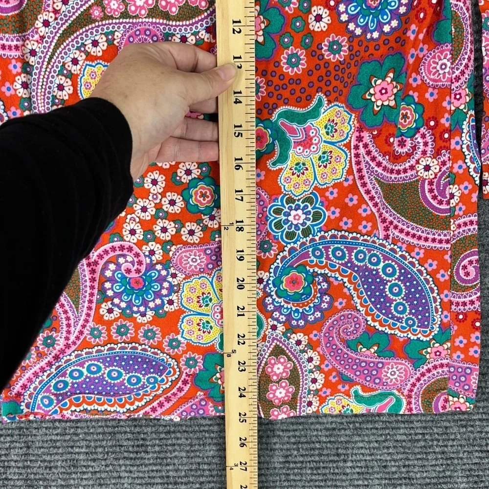 Hanna‎ Andersson Paisley Floral Long Sleeve Cotton Knit Dress 130 Girls